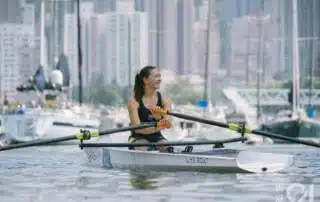 Coastal rowing boat LiteRace 1X with Anna Fisher in Hong-Kong